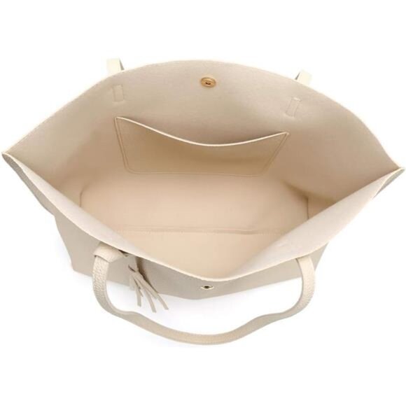 Women's Soft Faux Leather Tote Shoulder Bag from,‎ Big Capacity Tassel - Picture 13 of 15